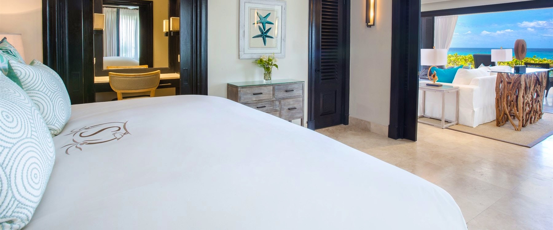Driftwood Beach House Suite Bedroom at The Sandpiper, Barbados