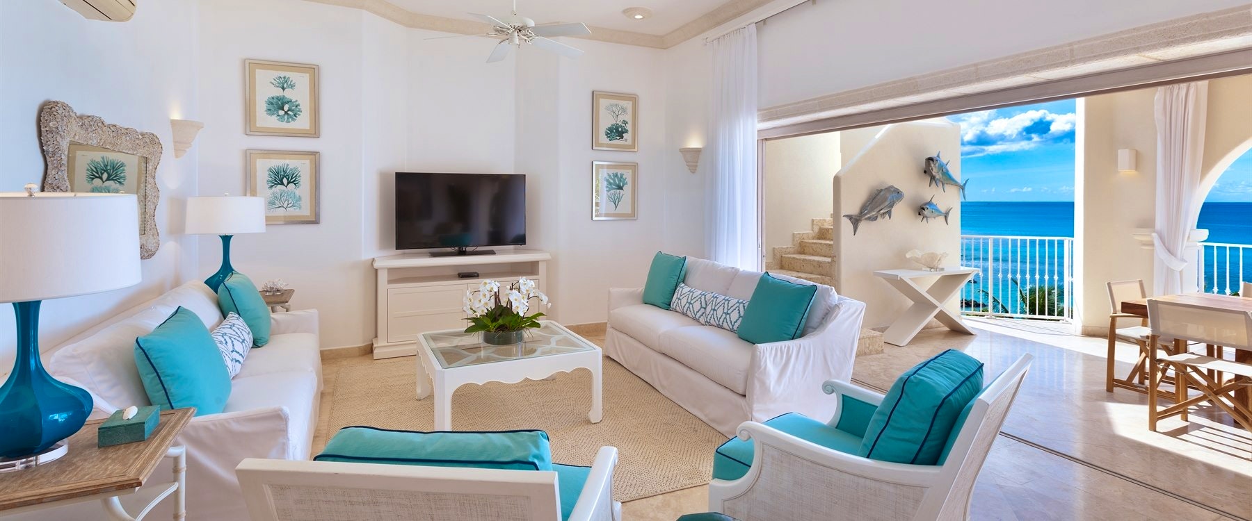 Living Room In The Deluxe Beachfront Penthouse at Saint Peters Bay, Barbados