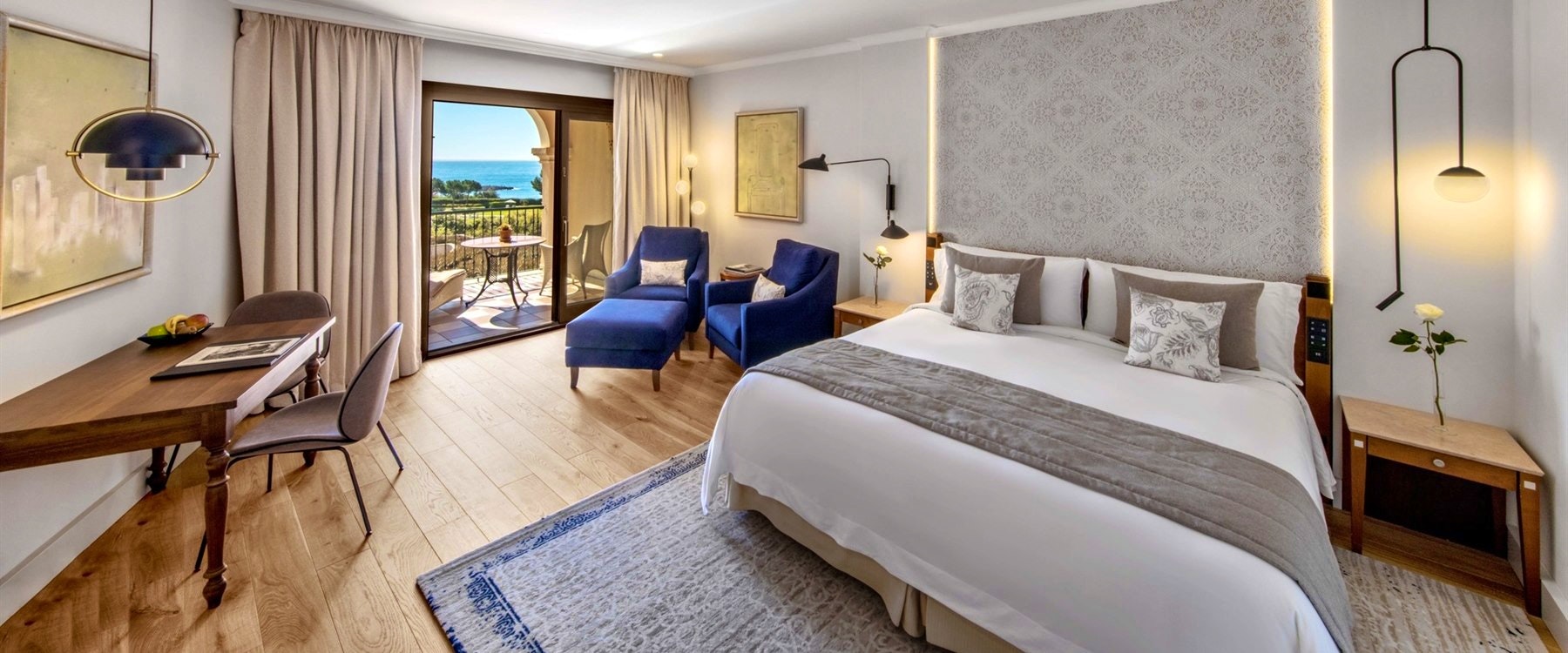 Blue Oasis Bedroom at The St Regis Mardavall Mallorca Resort, Spain