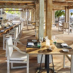 The boathouse grill bar at The St. Regis Mauritius Resort