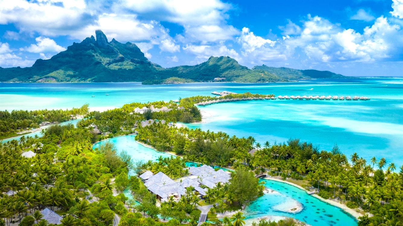 aerial at st regis bora bora 