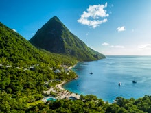 Relish the luxurious surrounding of this resort located in a cove with its own private beach<place>Sugar Beach, A Viceroy Resort </place><fomo>2</fomo>