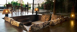 Lounge area in suite at Fundu Lagoon