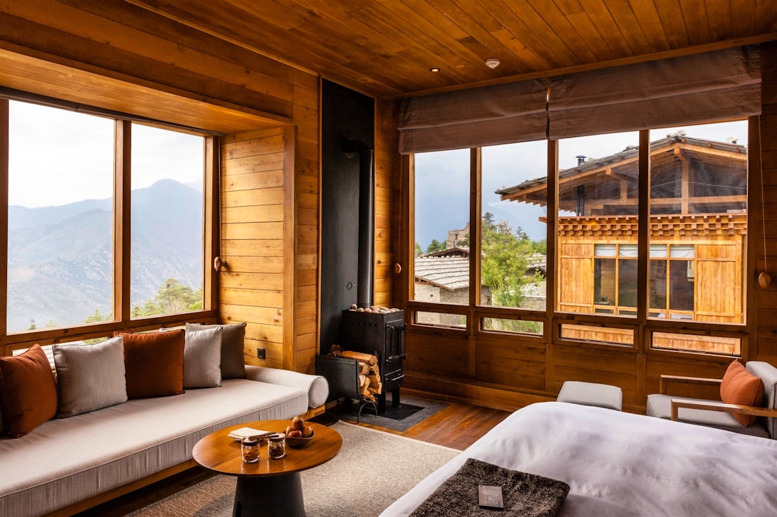 Upper Lodge Suite, Six Senses Paro, Bhutan