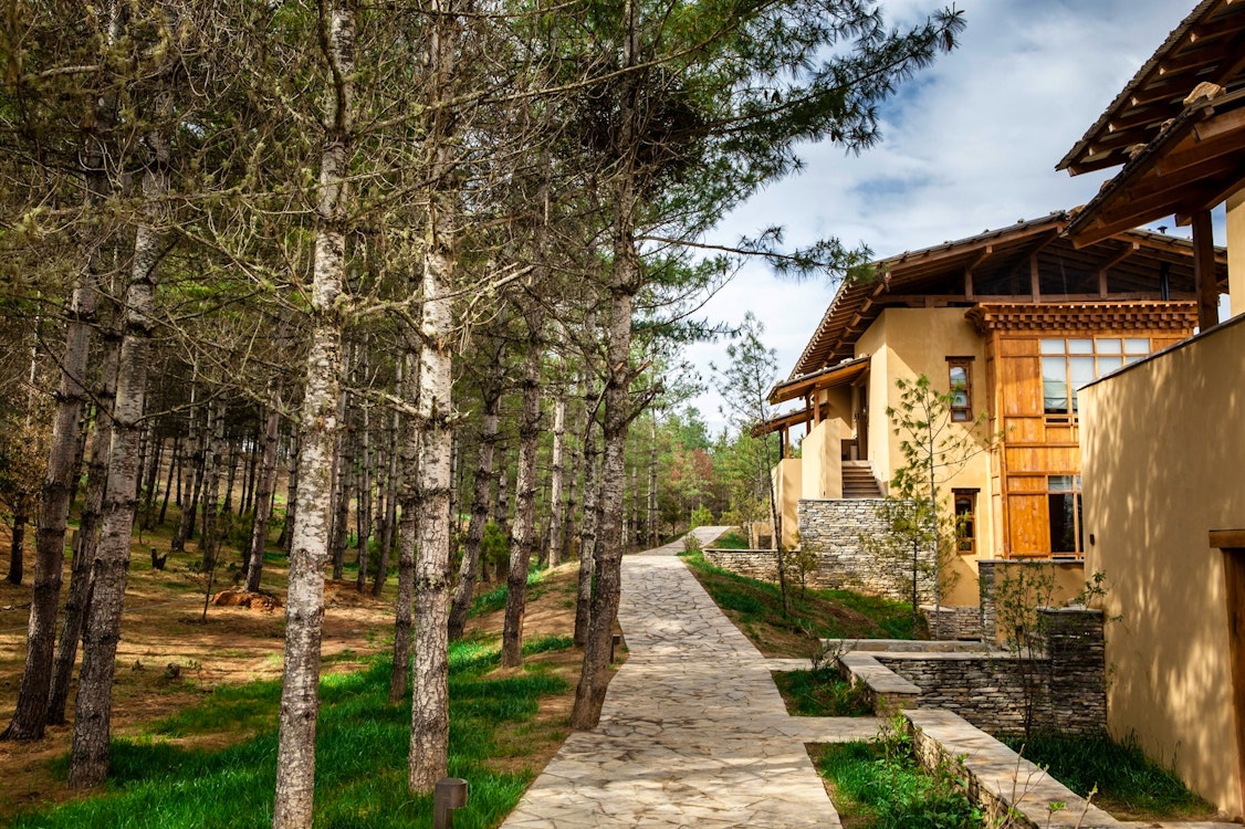 Suites Exterior Walkways, Six Senses Paro, Bhutan