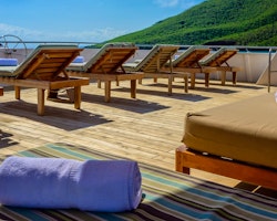 shaded deck area, M/C Seaman Journey