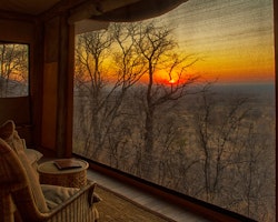 Sunrise from the tented rooms at Ghoha Hills