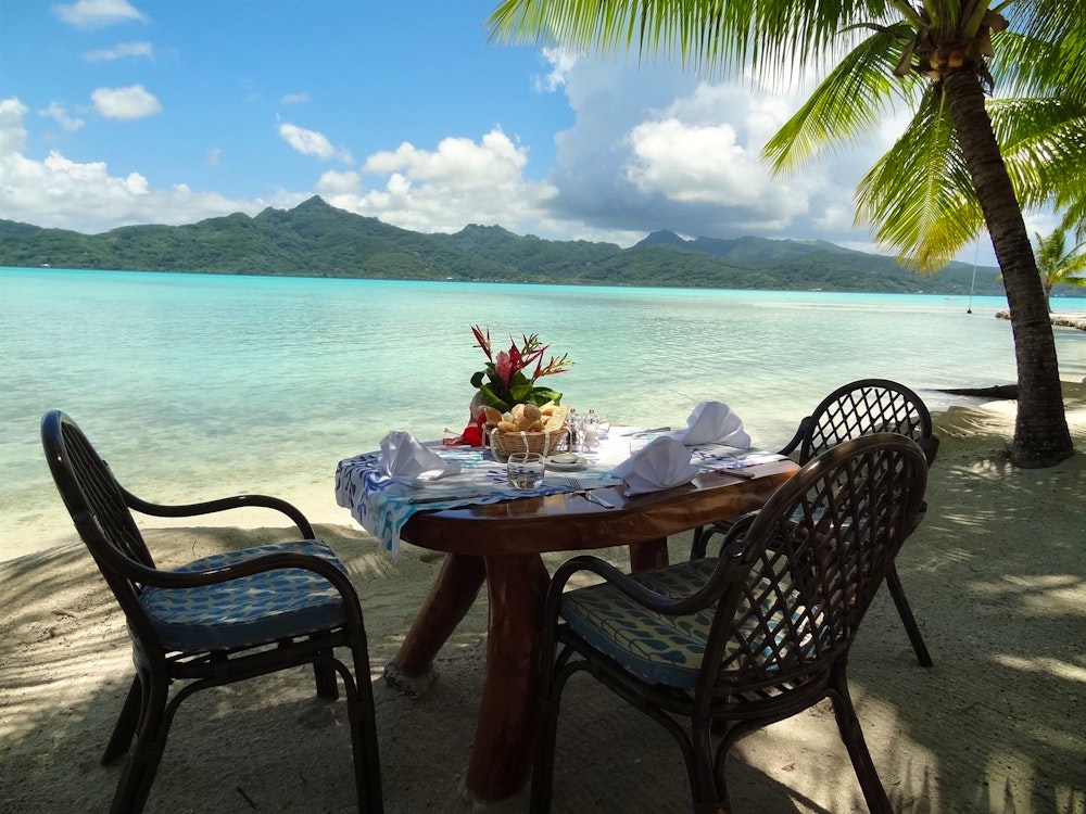 Dining View at Vahine Private Island Resort & Spa, French Polynesia