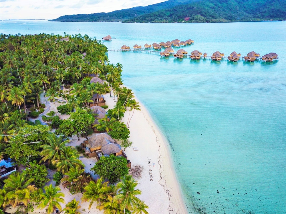 aerial view at le tahaa island resort  spa tahiti french polynesia
