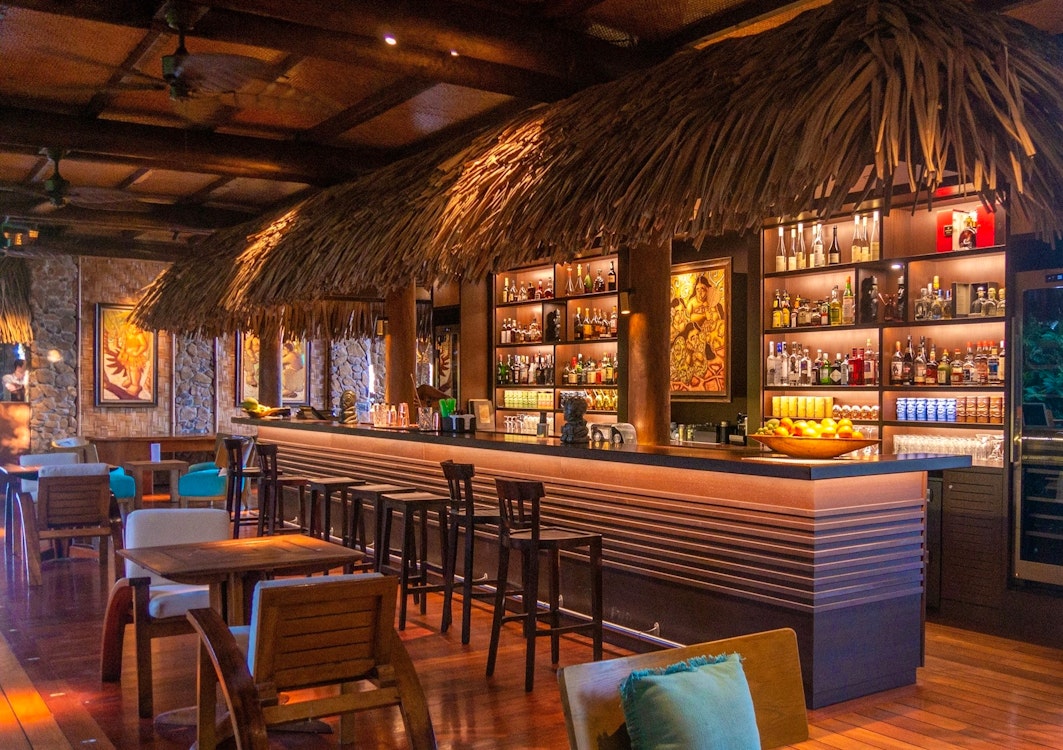 tehotu bar at le tahaa island resort  spa tahiti french polynesia