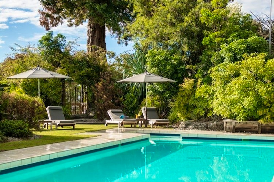 Pool View at Te Koi – The Lodge at Bronte, Abel Tasman National Park 