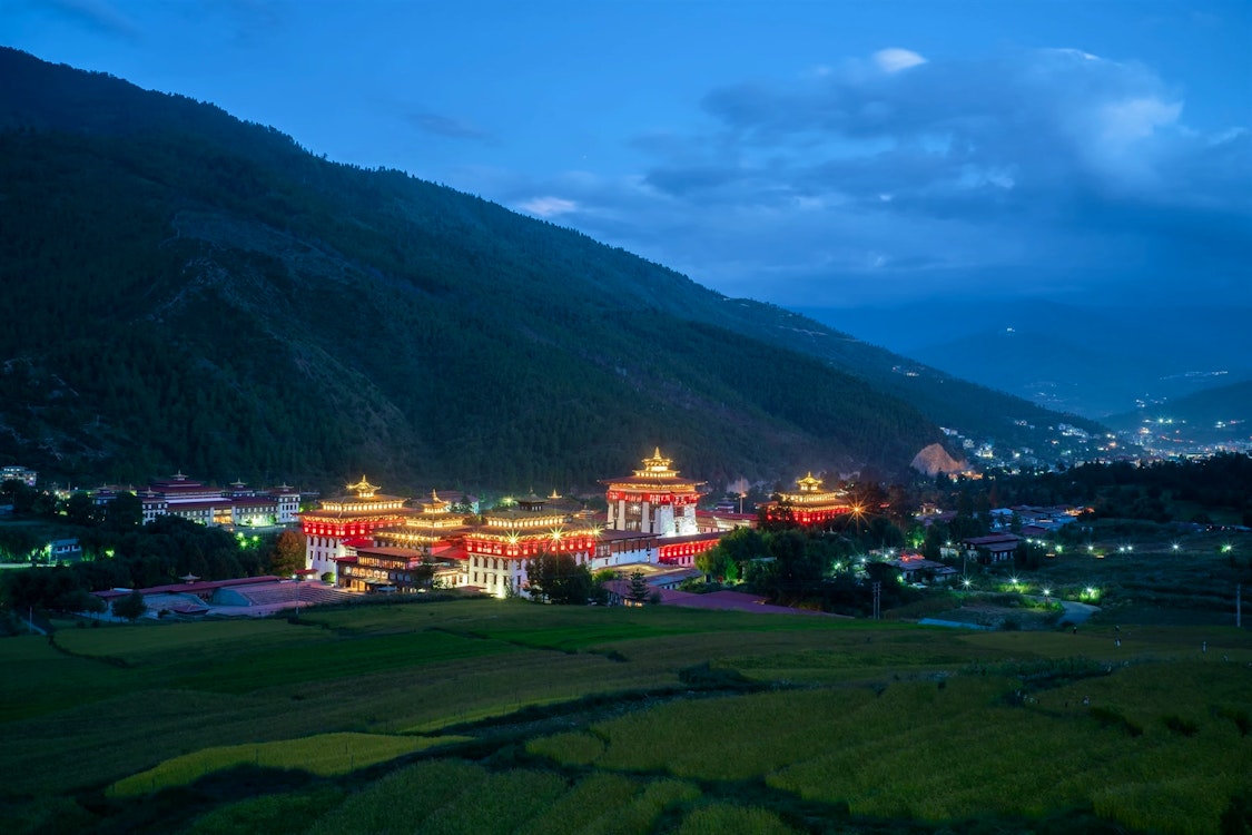 Thimphu Dzong view, Six Senses Thimphu, Bhutan