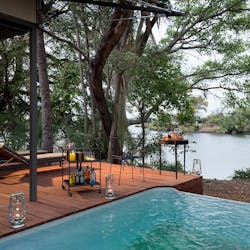 Pool View at Thorntree River Lodge, Zambia