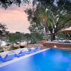 Pool View at Thorntree River Lodge, Zambia