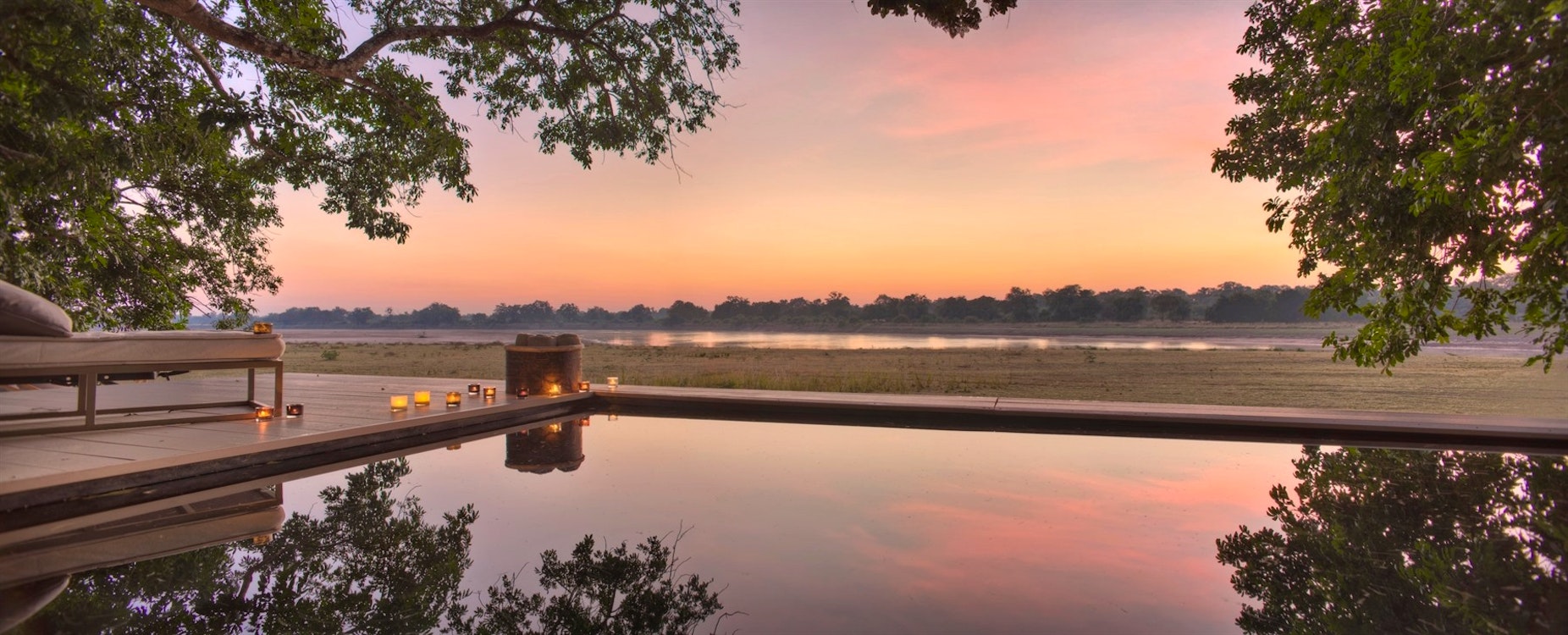 Sunset View at Time + Tide Chinzombo, South Luangwa Safari, Zambia, Africa