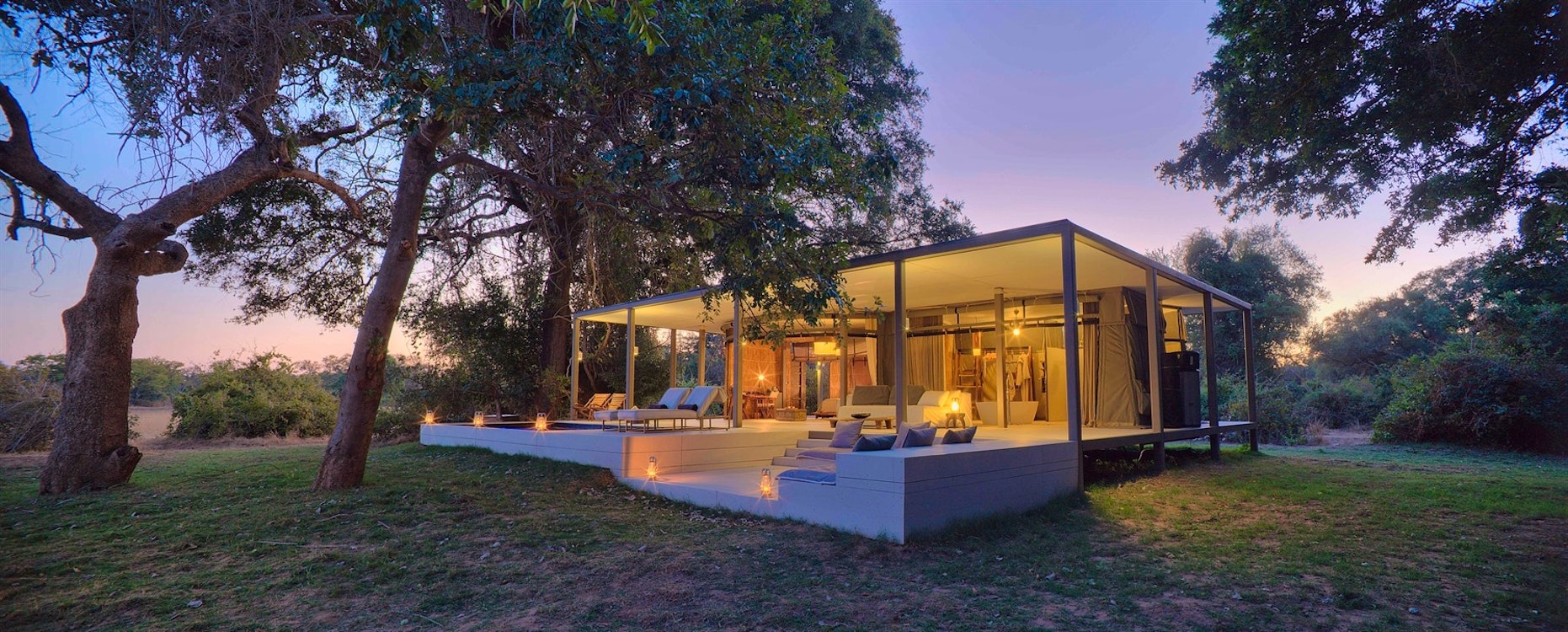 Exterior of Villa at Time + Tide Chinzombo, South Luangwa Safari, Zambia, Africa
