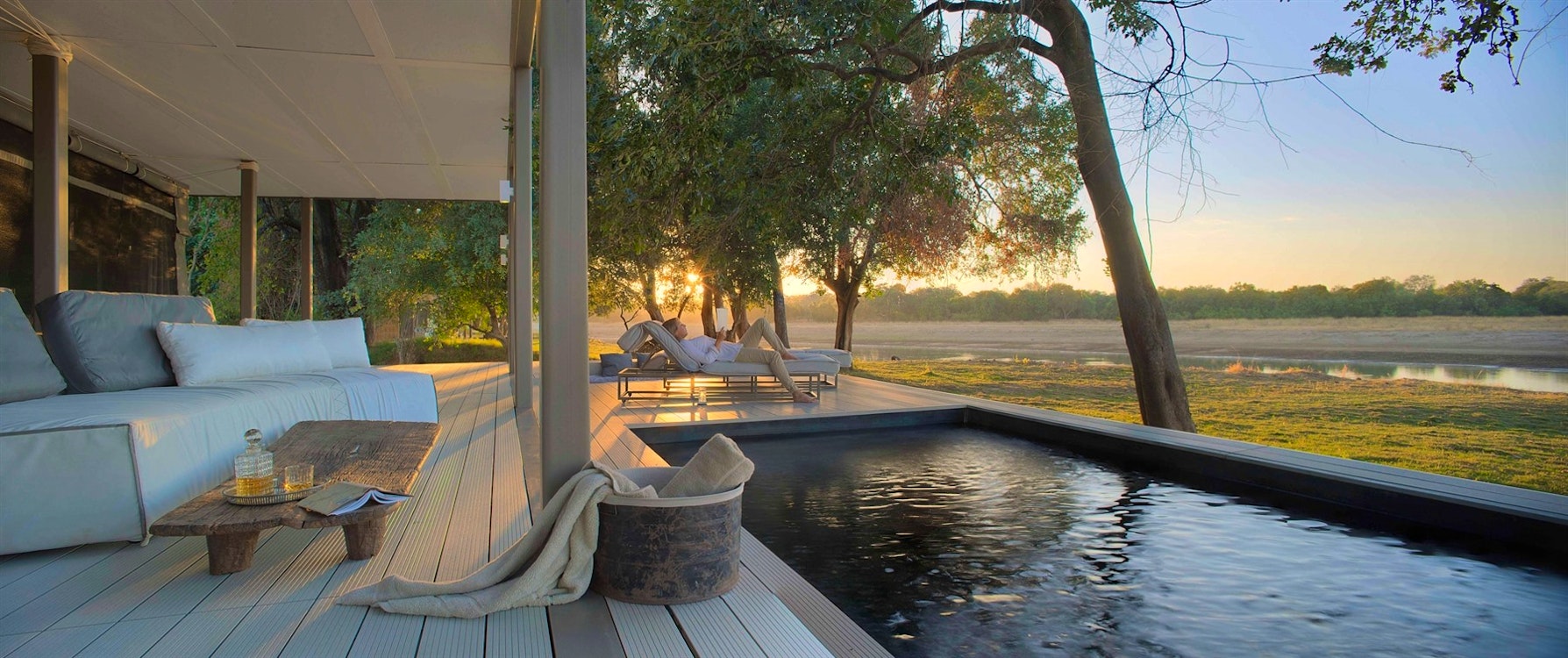 One=bedroom Villa Pool at Time + Tide Chinzombo, South Luangwa Safari, Zambia, Africa