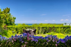 outdoor dining terrace at the wauwinet nantucket