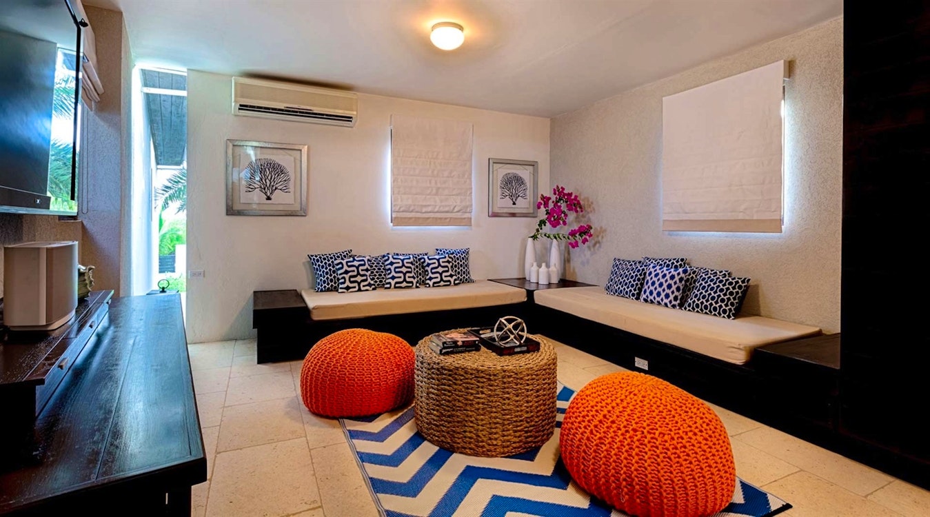 media room at triton villa at kamique anguilla