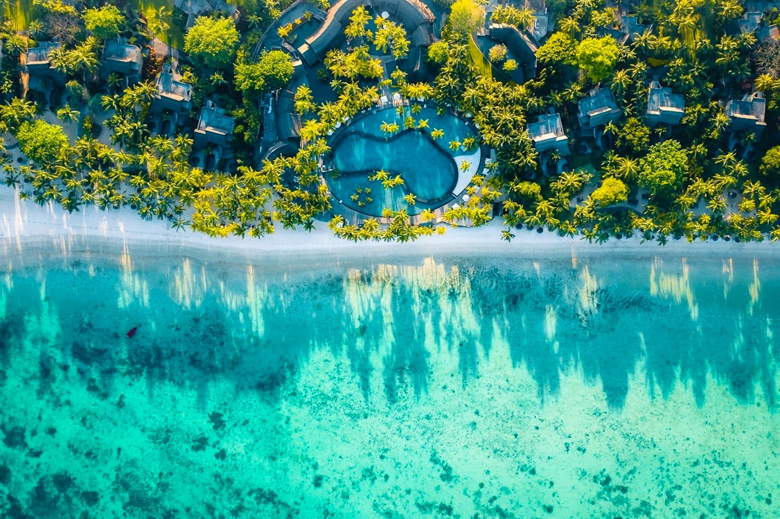 aerial view of Trou Aux Biches Beachcomber Golf Resort & Spa, Mauritius 
