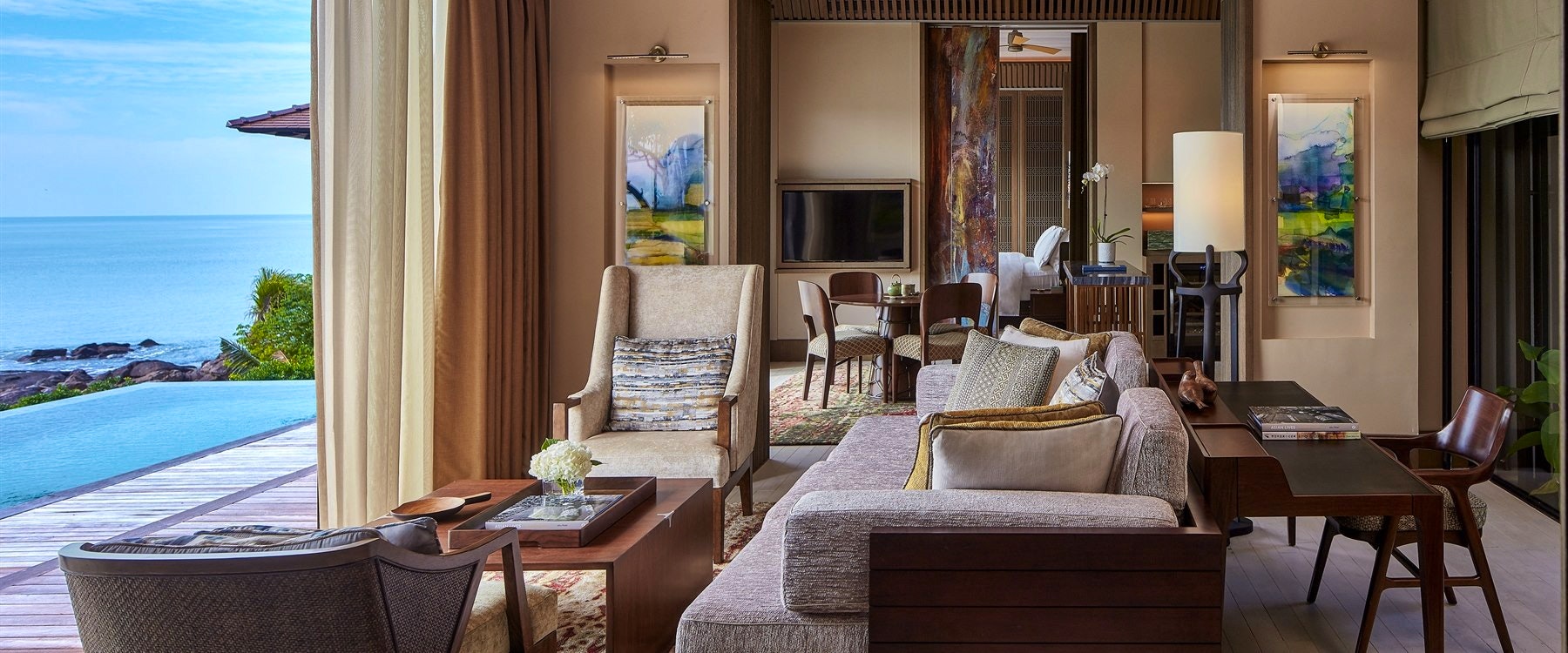 Villa Kenari living room at The Ritz Carlton Langkawi