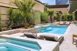 Private pool of two-bedroom pool villa at Crockfords Las Vegas