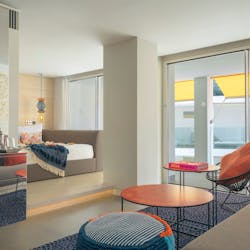 Luxurious bedrooms at Hotel W Ibiza, Spain