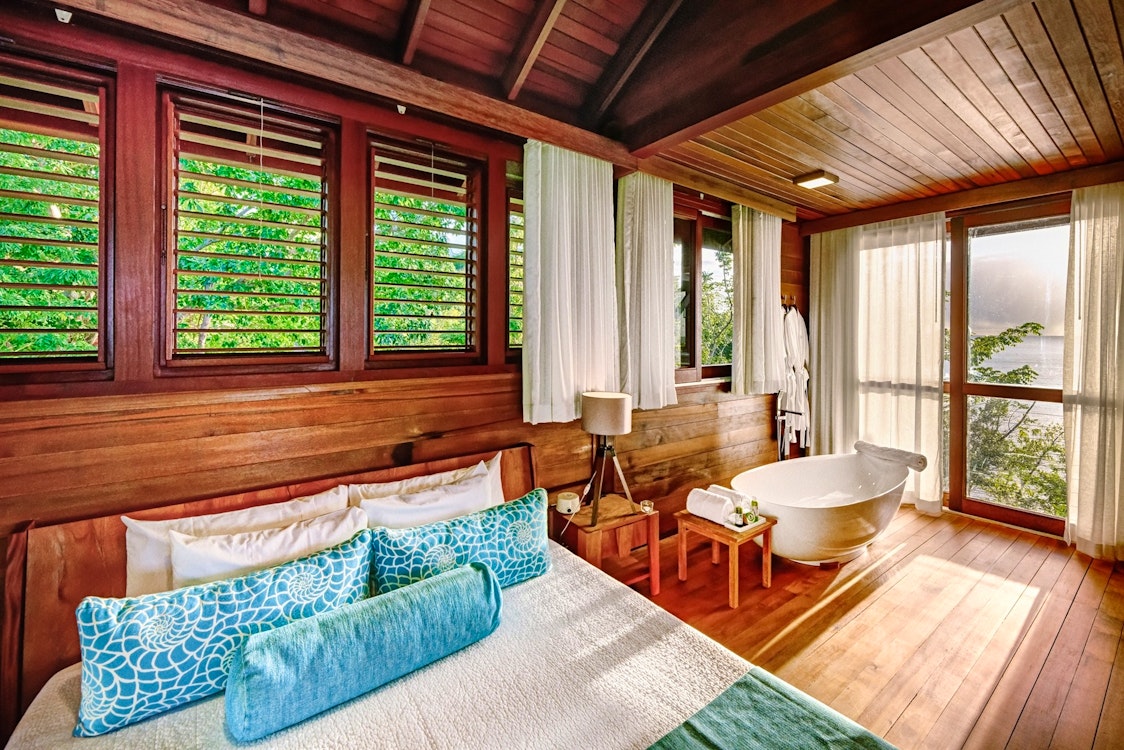 Zabuco Bedroom, Secret Bay, Dominica, Caribbean