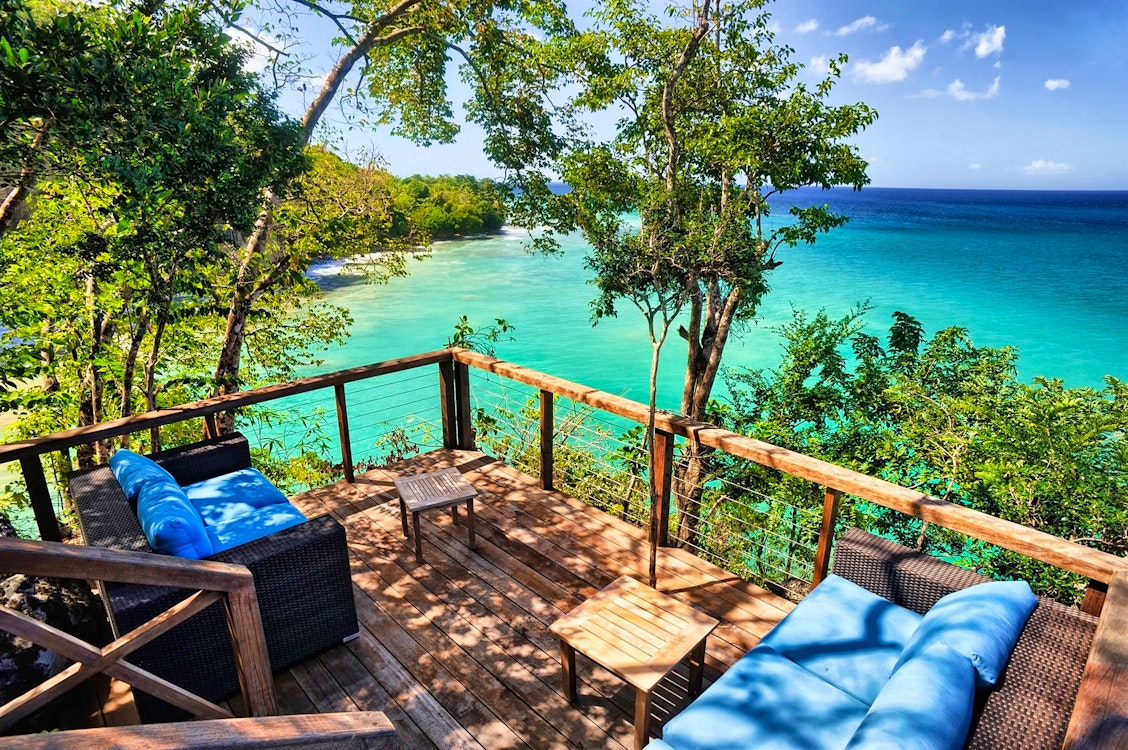Zabuco Wild Orchid Garden Deck, Secret Bay, Dominica, Caribbean