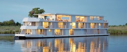 Zambezi Queen cruising along the river