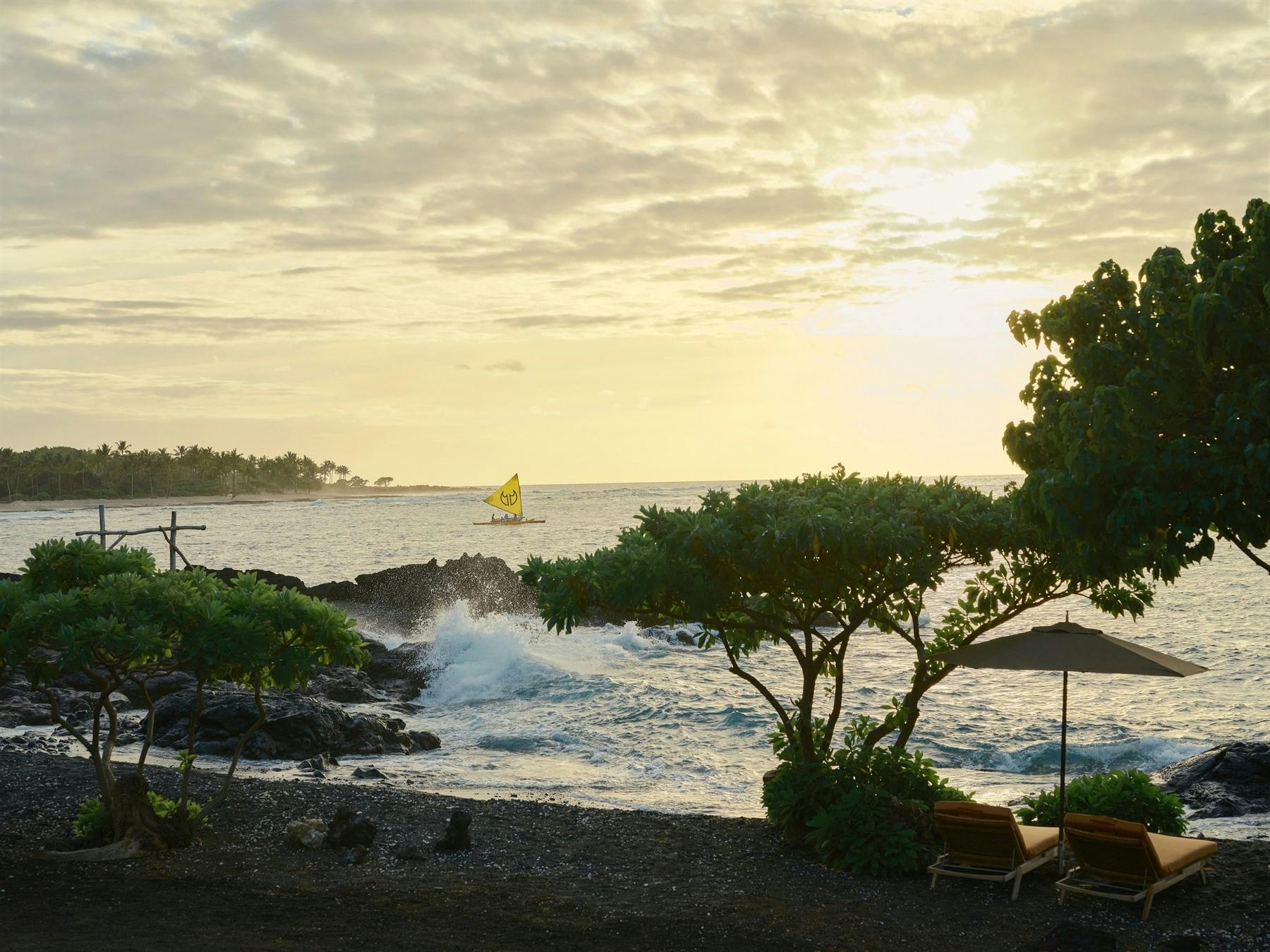 Beach, Kilo Kai, Sailing, Canoe, Kona Village, A Rosewood Resort, Big Island, Hawaii