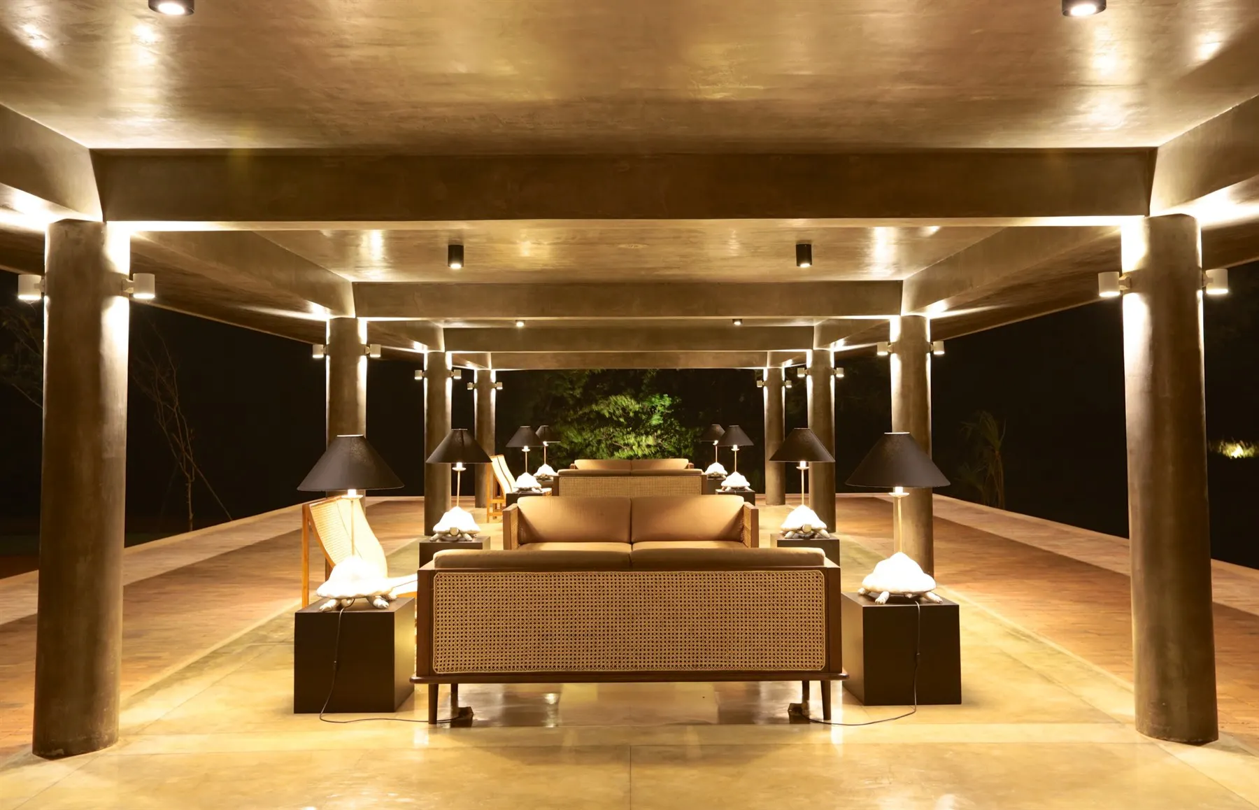 Lounge Area at Night, Water Garden, Sigiriya, Sri Lanka