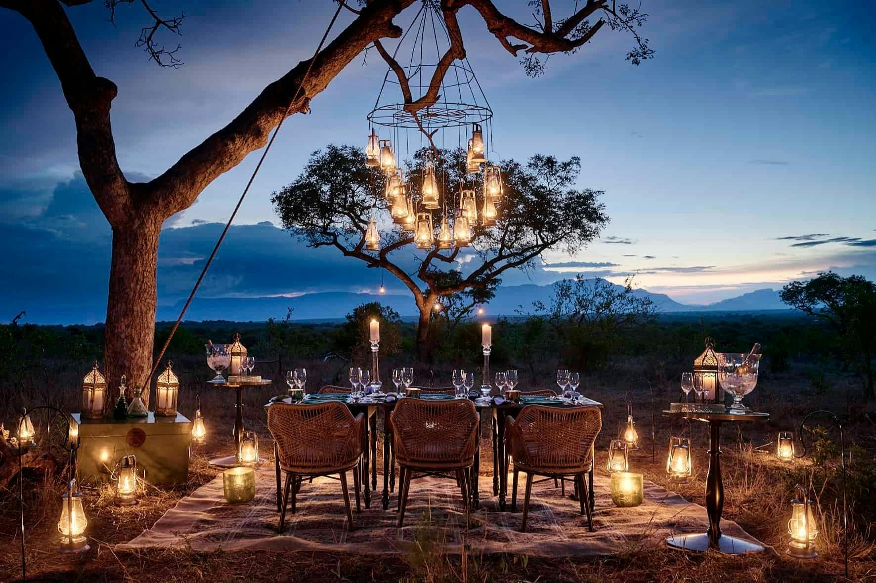 Bush Dinner at Malewane Lodge