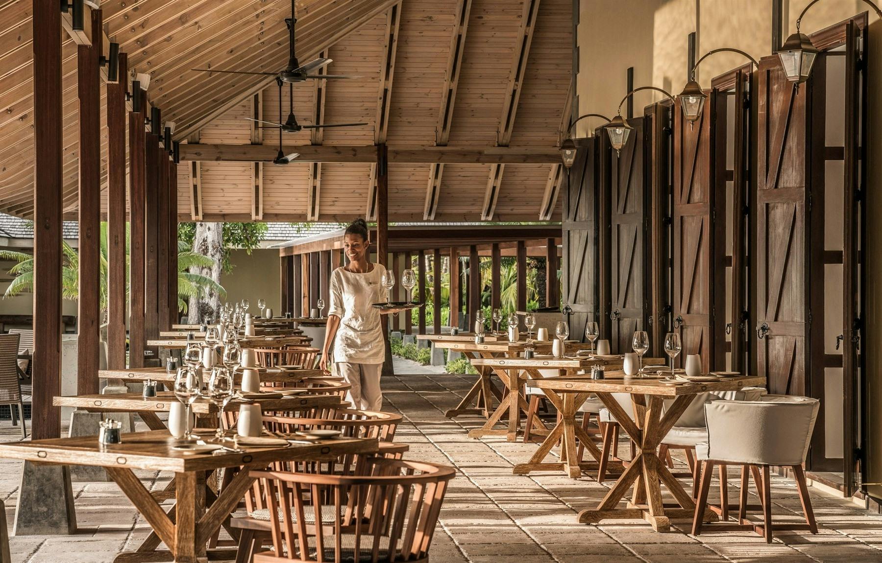 Claudine Restaurant at Four Seasons Resort Seychelles at Desroches Island 