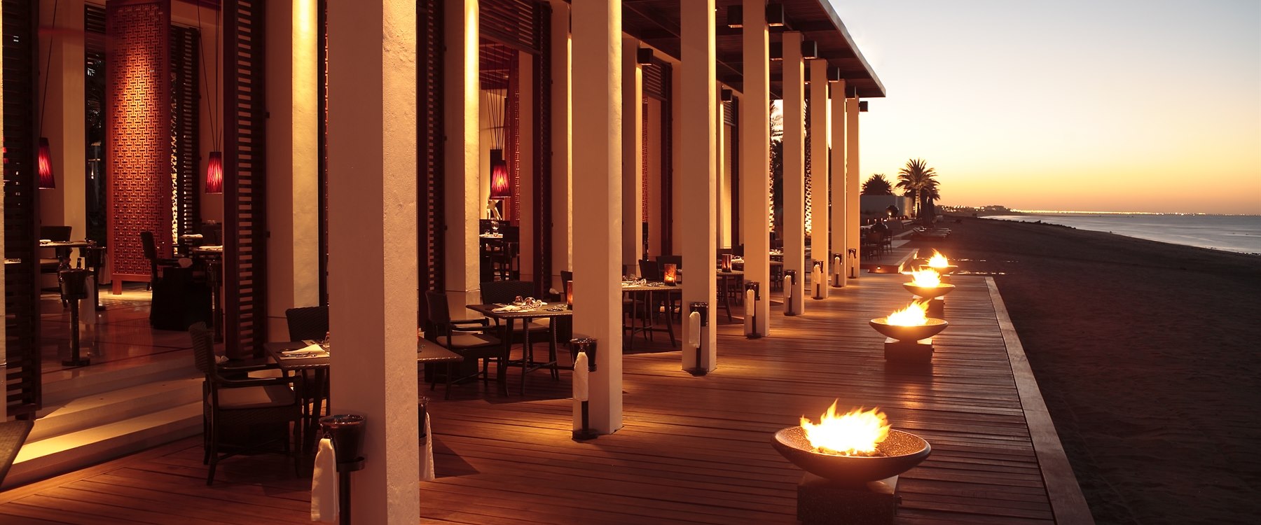 The beach restaurant at The Chedi Muscat, Oman