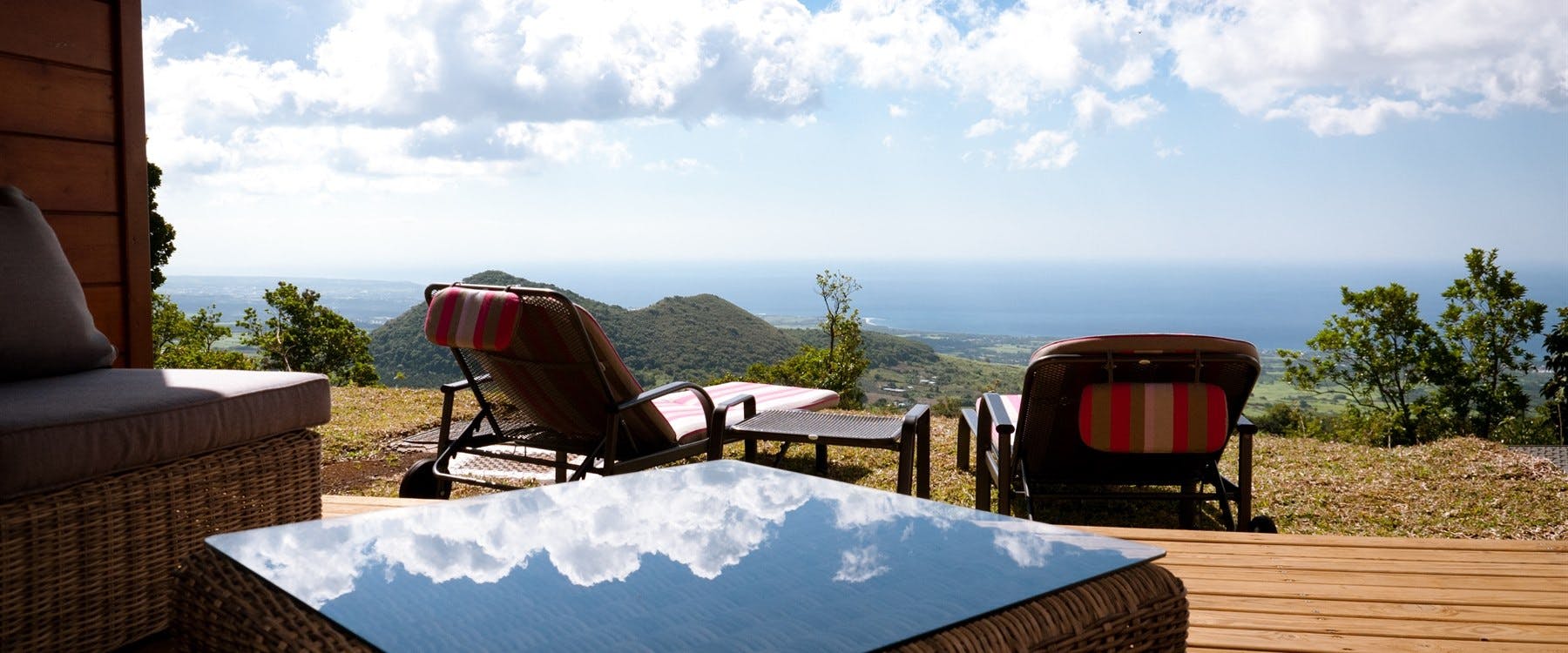 Private terrace area at Diana Dea Lodge, Reunion Island 