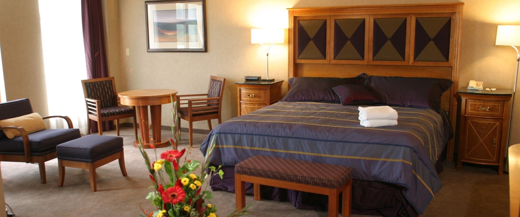 East tower deluxe bedroom at Harrison Hot Springs Resort
