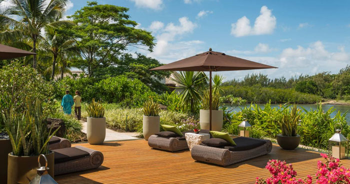 Sun loungers at Four Seasons Resort Mauritius at Anahita