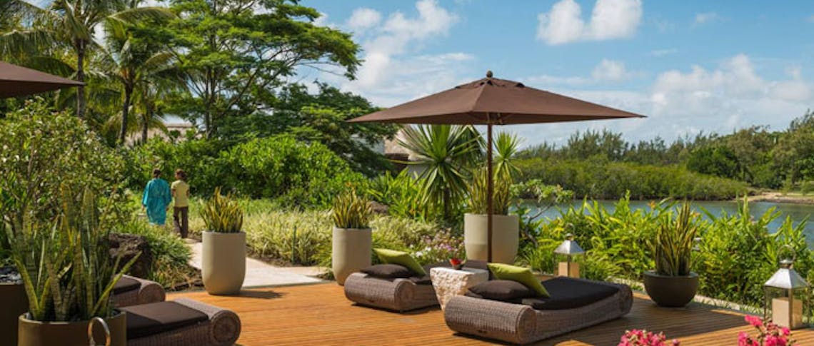 Sun loungers at Four Seasons Resort Mauritius at Anahita