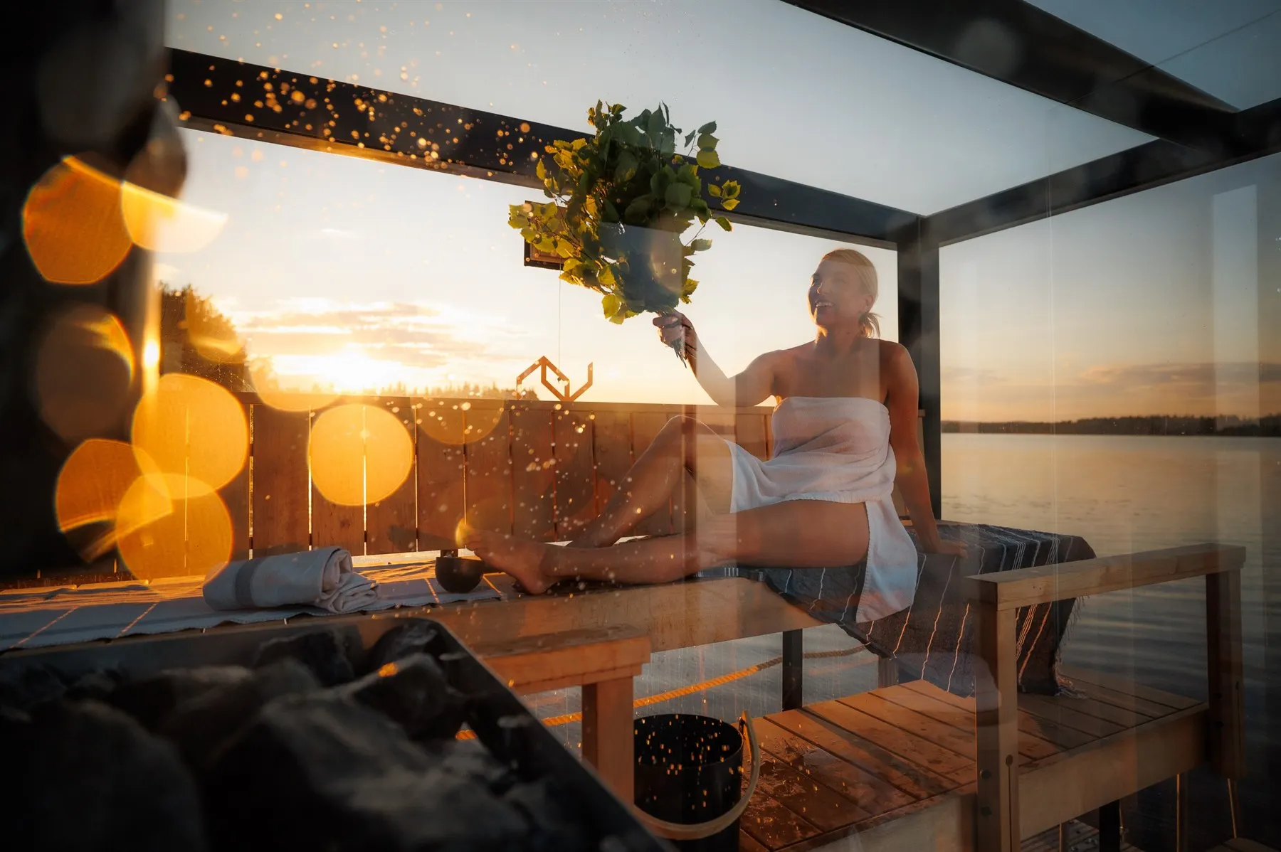 Glass sauna at Aino Private Island Hotel