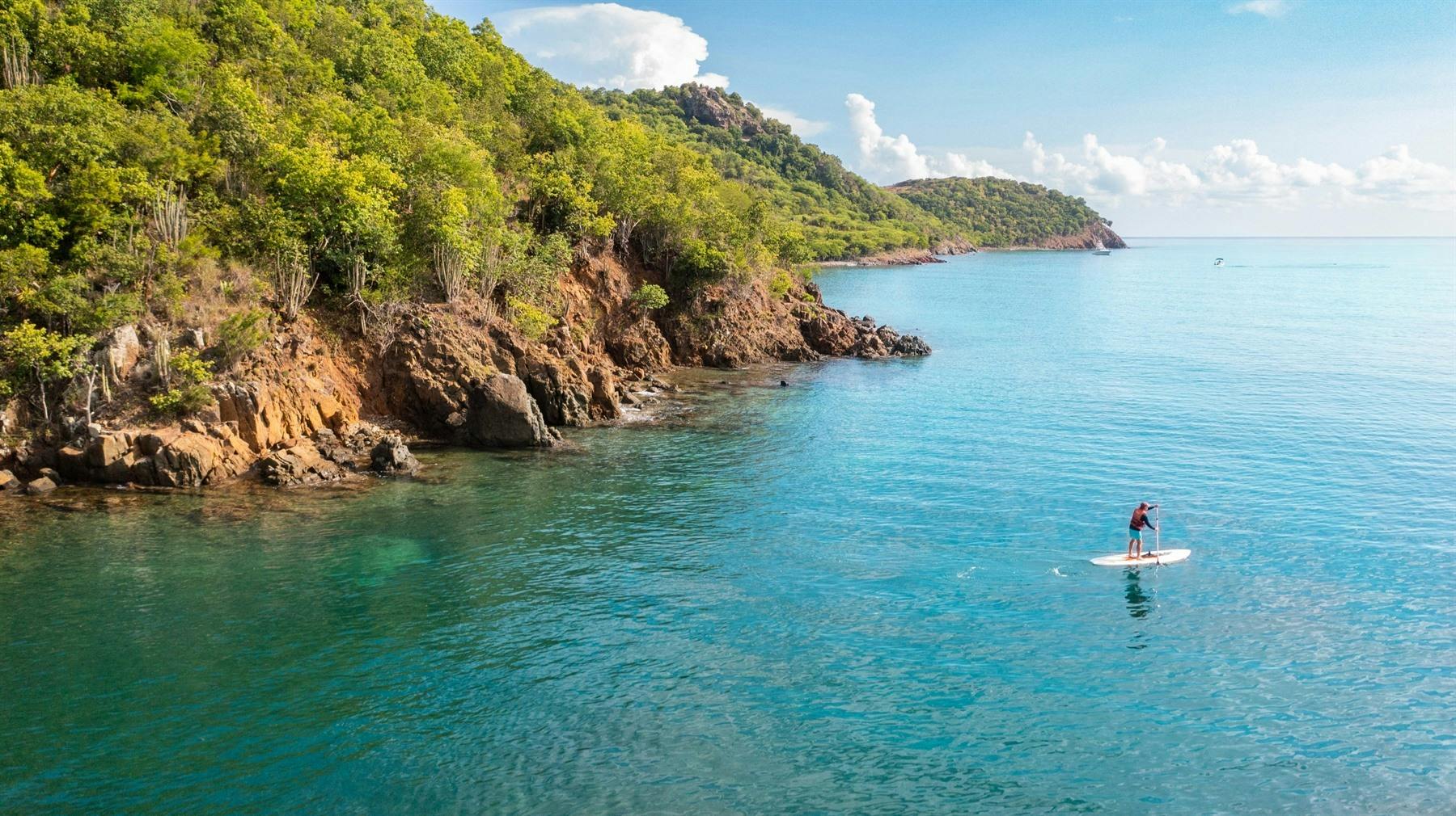 paddle boarding at carlisle bay antigua 