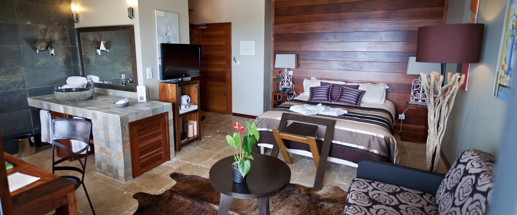 Bedroom interior at Diana Dea Lodge, Reunion Island 