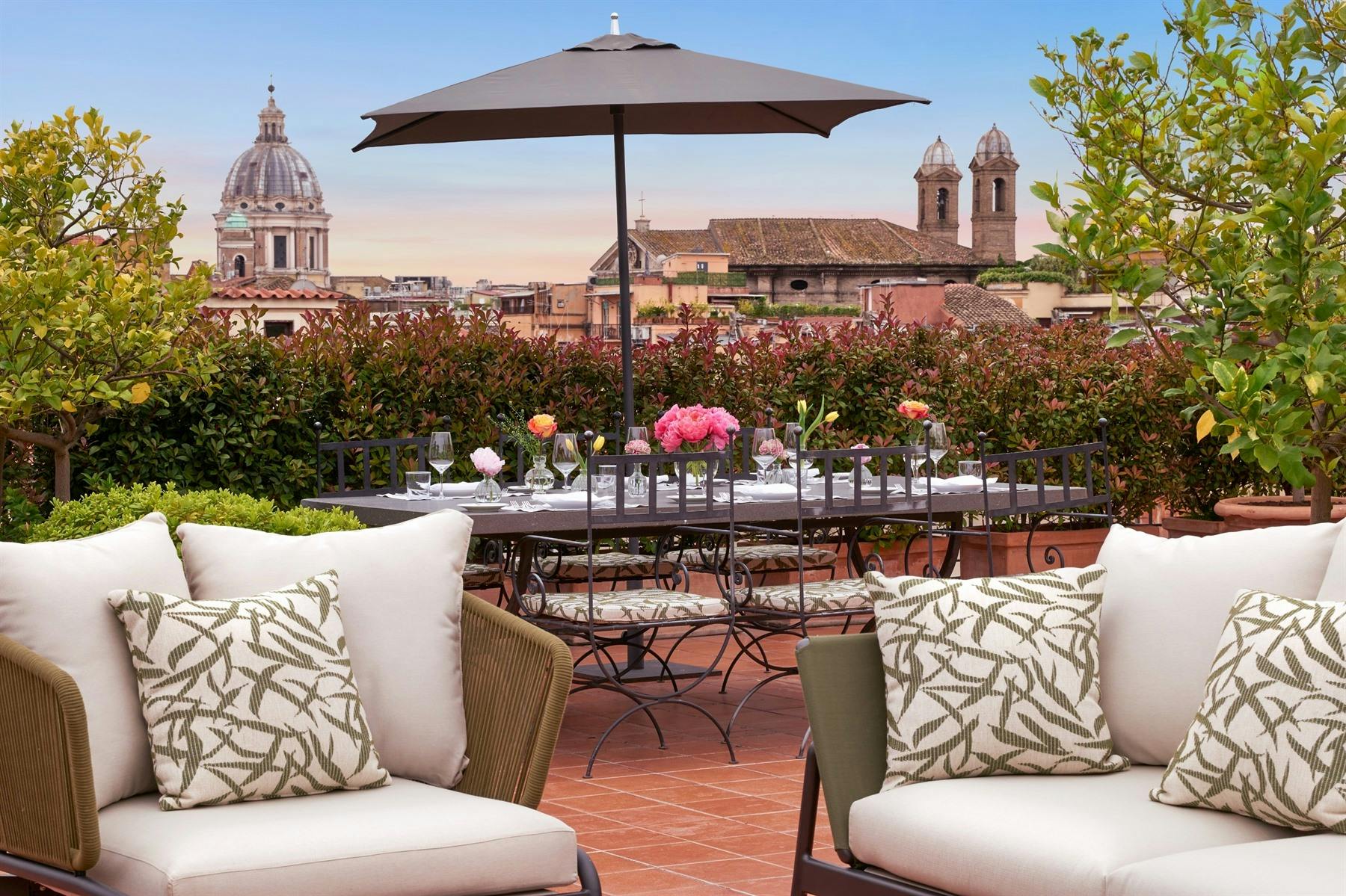 private suite terrace at hotel de russie rome italy