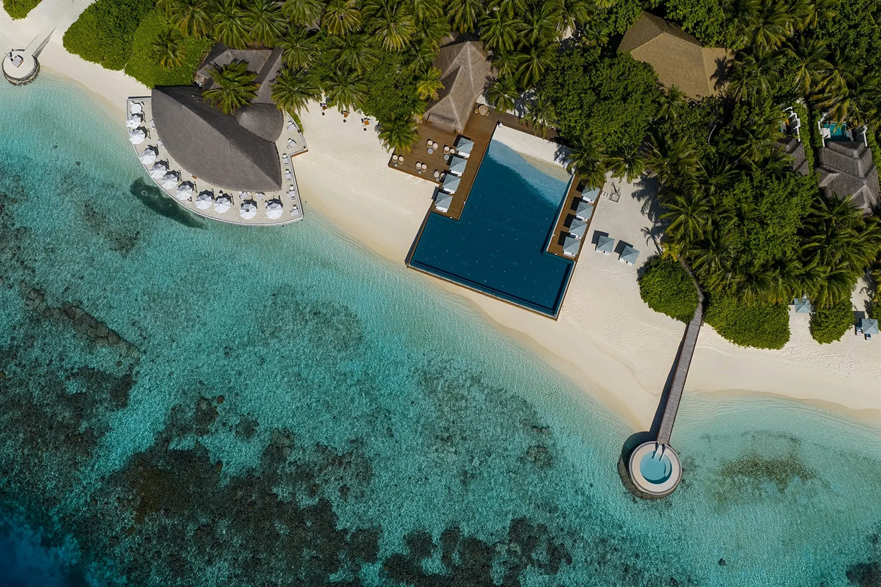 Aerial view, Huvafen Fushi, Maldives