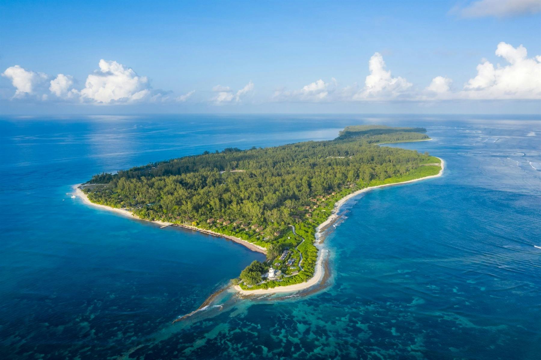 Aerial View of Four Seasons Resort Seychelles at Desroches Island