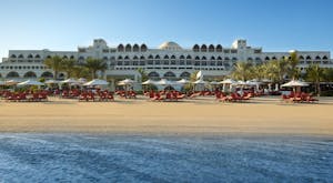 Enjoy a luxurious beach holiday in the famous Palm Jumeirah in Dubai overlooking the Arabian Gulf<place>Jumeirah Zabeel Saray</place><fomo>16</fomo>