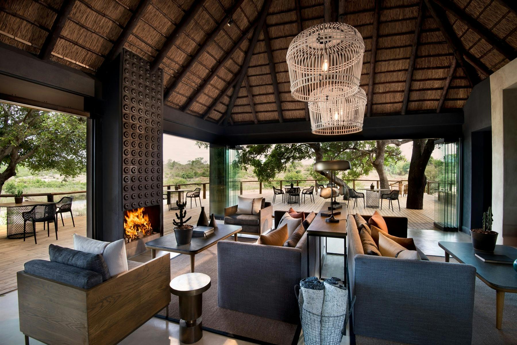 Guest Lounge at Lion Sands Ivory Lodge