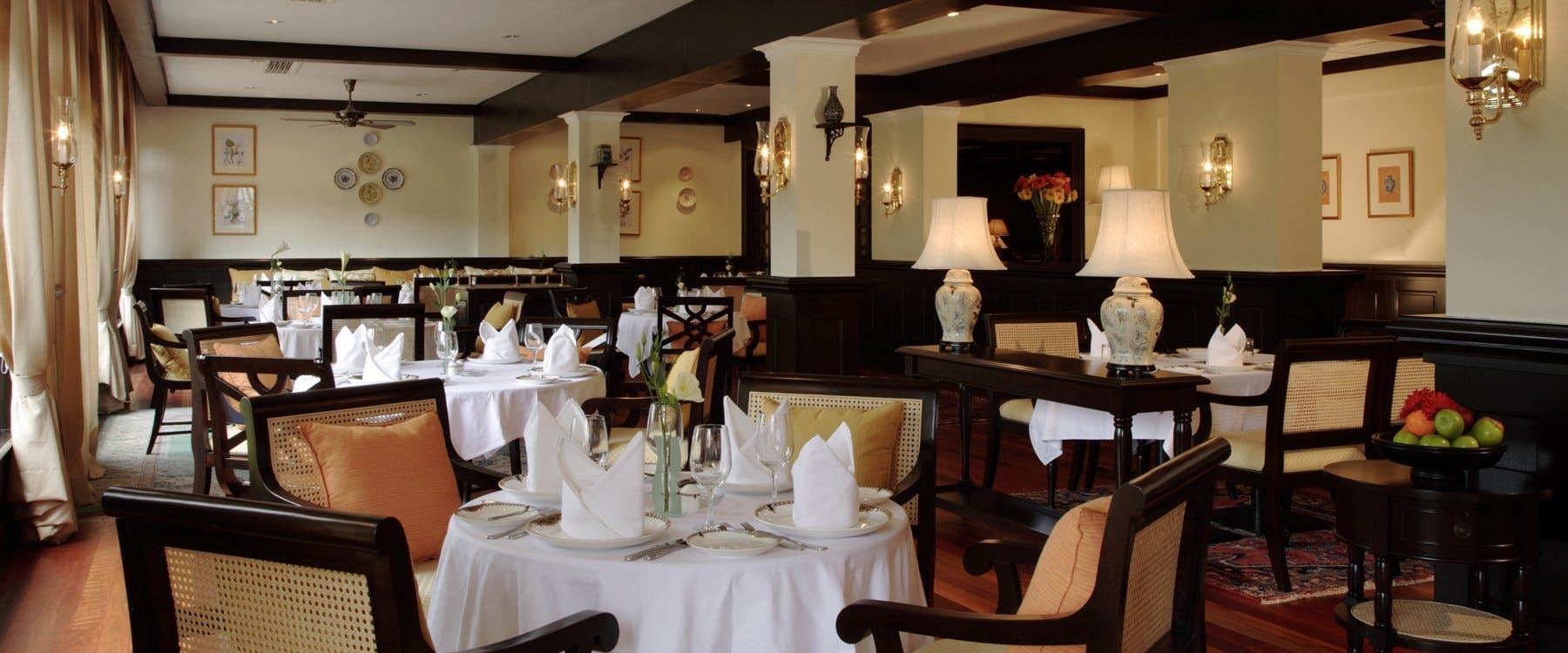 fireplace at jim thompson tea room at Cameron Highlands Resort, Malaysia