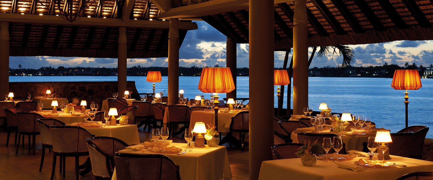 Evening dining at Royal Palm Beachcomber Luxury, Mauritius