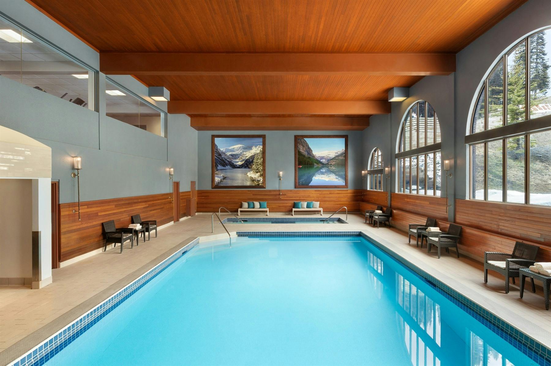 indoor pool at fairmont chateau lake louise alberta 